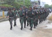 Pasukan Bintara dan Tamtama Remaja Kodim 0314/Inhil Laksanakan Long Mars