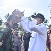 Wabup Inhil Sambut Kunker Tim Wasev TMMD Mabes TNI di Desa Teluk Bunian