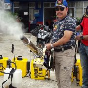 DPKP Bersama Disdik Inhil Lakukan Penyemprotan Disinfektan di Sekolah