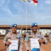 Dua Personel Brimob Polda Riau Peroleh Penghargaan Dari Satgas Garuda Bhayangkara FPU 3 MINUSCA