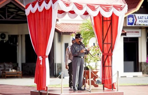 Bupati Wardan Pimpin Apel Gelar Pasukan Operasi Ketupat Lancang Kuning