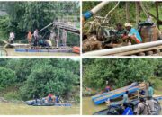 55 Rakit PETI Ditemukan di Sungai Kuantan, Polisi Turun Tangan