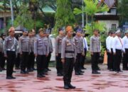 Polres Indragiri Hilir Gelar Apel Launching Penggunaan Tanjak dan Selempang bagi Personel