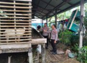 Akselerasi Ketahanan Pangan di Inhil, Polsek KSKP Tembilahan Sambangi Peternak Kambing Berikan Penyuluhan