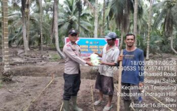 Polsek Tempuling Tanam Jagung Bersama Warga, Wujud Nyata Dukungan Ketahanan Pangan Nasional
