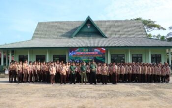 Pramuka Inhil Digembleng di Makodim 0314/Inhil, Dandim Tekankan Jiwa Patriotisme
