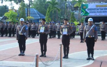 Kapolres Inhil AKBP Farouk Oktora S.H, S.I.K Pimpin Gelar Upacara PTDH Terhadap Dua Personil