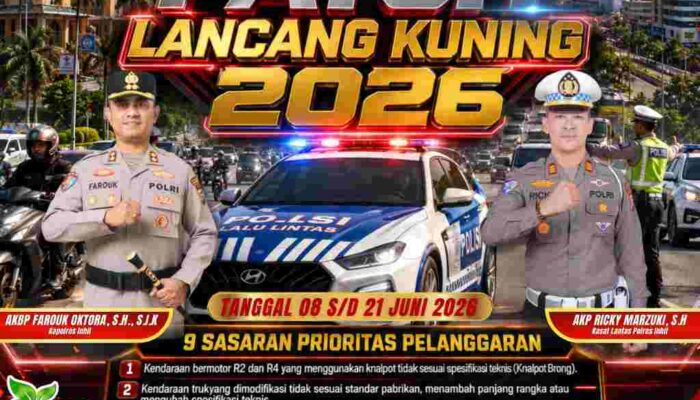 Operasi Patuh Lancang Kuning 2026 Dimulai 8 Juni, Satlantas Inhil Kedepankan Edukasi dan Keselamatan Pengendara