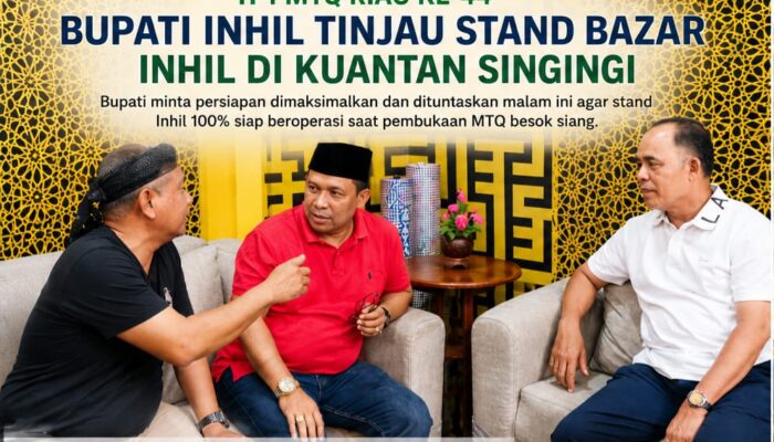 Sehari Jelang MTQ Riau Dibuka, Bupati Inhil Pastikan Stand Siap Operasi