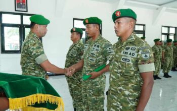 Resmi Tinggalkan Kodim 0314/Inhil, Tiga Prajurit Terima Penghormatan Satuan