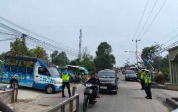 Begini Cara Satlantas Polres Inhil Cegah Macet Saat Siswa Pulang Sekolah