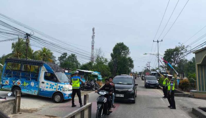 Begini Cara Satlantas Polres Inhil Cegah Macet Saat Siswa Pulang Sekolah