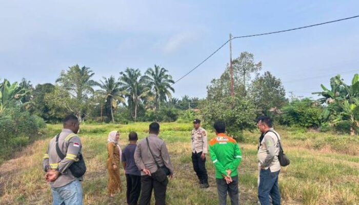 Kapolsek Sabak Auh IPDA Masri Nalzon SE Pimpin Dukungan Program Ketahanan Pangan, Cek Lahan Jagung 1,5 Hektare di Siak
