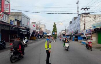 Satlantas Polres Inhil Gelar Strong Point Pagi, Pastikan Arus Lalu Lintas Tetap Lancar dan Kondusif