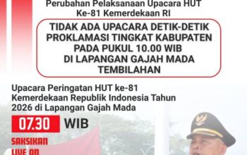 Upacara HUT ke-81 RI di Inhil Digelar Pagi, Tidak Ada Upacara Detik-Detik Proklamasi Pukul 10.00 WIB
