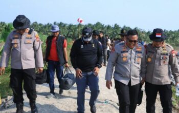 Matangkan Persiapan, Kapolres Inhil Dampingi PJU Polda Riau Tinjau Lokasi Penanaman Mangrove