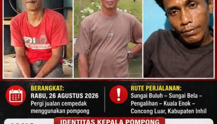 Tiga Pria Penjual Cempedak Dikabarkan Hilang di Perairan Inhil, Sudah Tiga Hari Tak Bisa Dihubungi