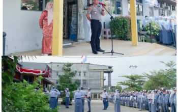Kapolsek Tembilahan Hulu Pimpin Upacara di SMAN 1, Ingatkan Bahaya Narkoba, Judi Online hingga Bullying