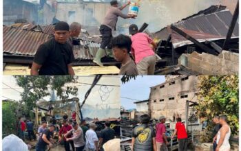 Api Mengamuk di Kateman, 4 Bangunan Terbakar, Kerugian Capai Rp300 Juta