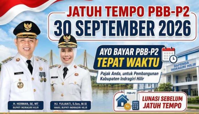 Wajib Pajak Inhil Wajib Tahu, PBB-P2 Segera Jatuh Tempo 30 September