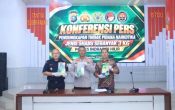 Kapolres Inhil Pimpin Konferensi Pers, Ungkap Peredaran 3 Kg Sabu Kolaborasi dengan Bea Cukai Tembilahan