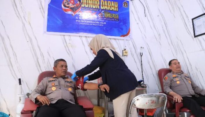 Sambut Hari Jadi Humas Polri ke-75, Polres Inhil Gelar Donor Darah untuk Bantu Masyarakat