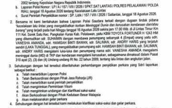 Duka Belum Usai, Keadilan Masih Menggantung! Keluarga Vanessa Amanda Korban Kecelakaan Maut di Pelalawan Tagih Kepastian Hukum